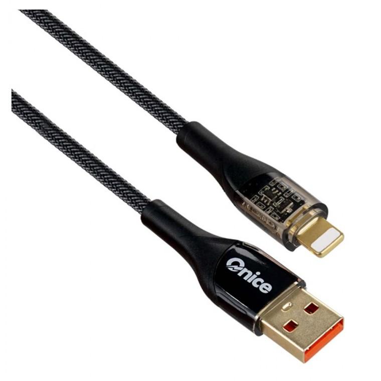 USB A타입 iOS핀 고속충전 케이블 블랙 1M 3A 데이터전송