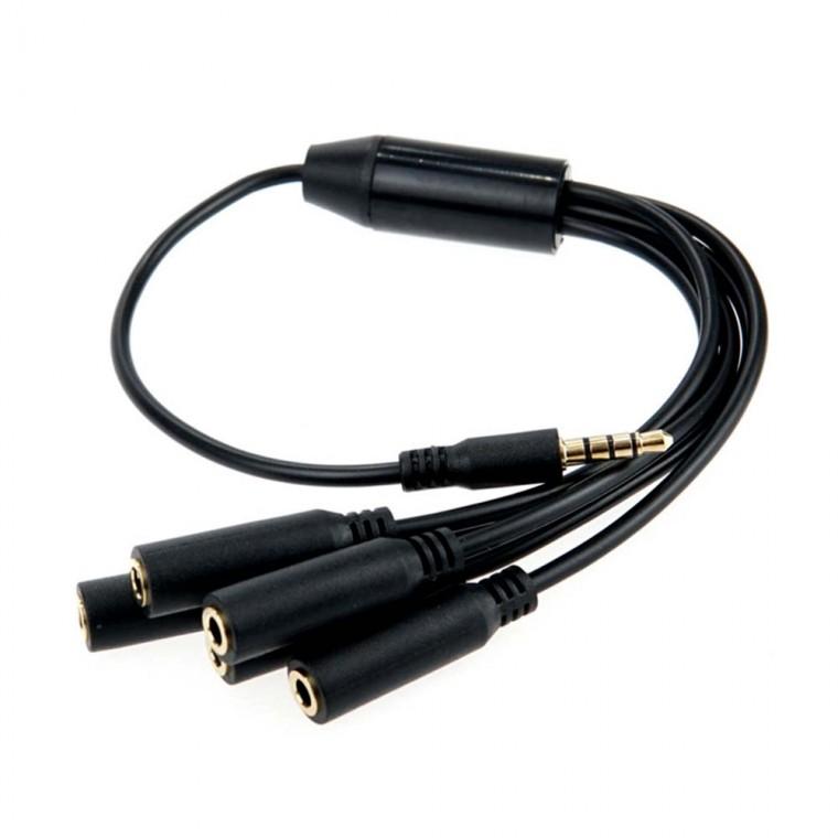 AUX 분배 케이블 3.5mm 스테레오 4극 MF x5 30cm 이어폰 연결 MP3 음악