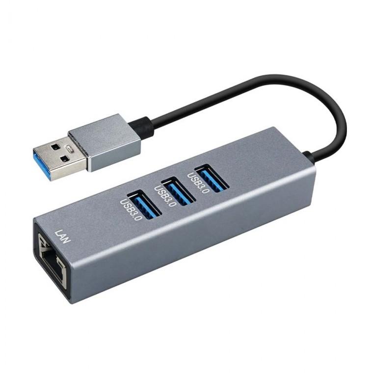 USB 3.0 허브 3포트 이더넷 컴퓨터 데스크탑 PC 모니터 랜카드 1000Mbps