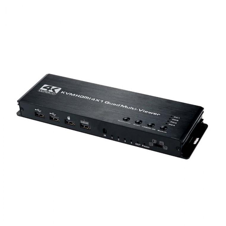 4K KVM HDMI 4x1 선택기 분할기 멀티 키보드 마우스 PC 노트북 모니터 프린터 메모리