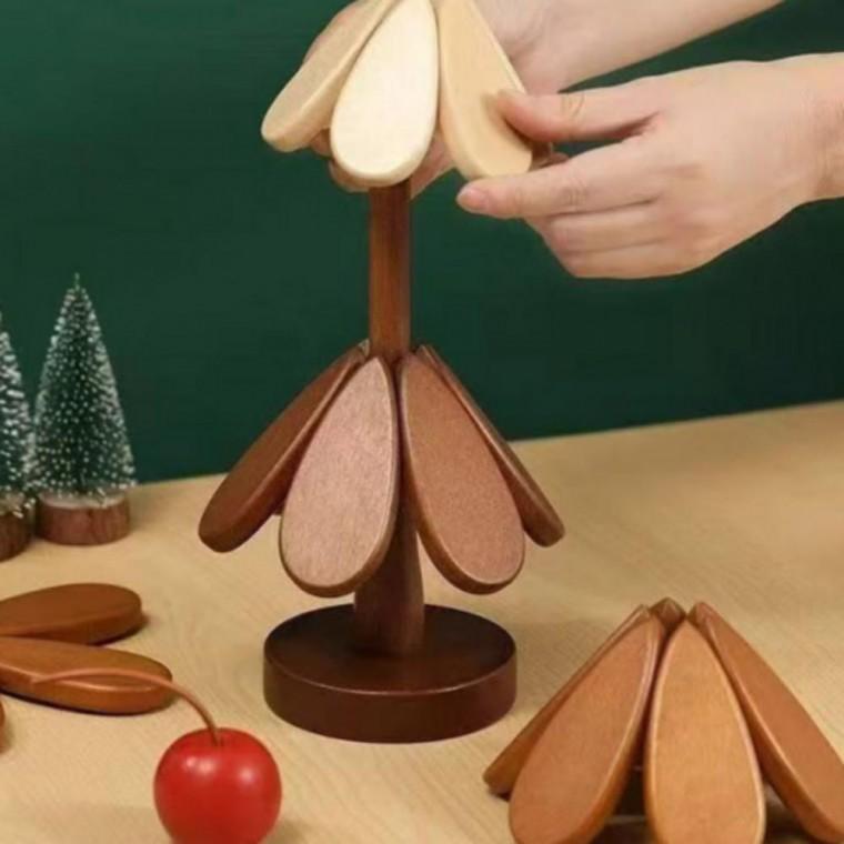 원목 우드 냄비 받침대 냄비받침 접이식 받침