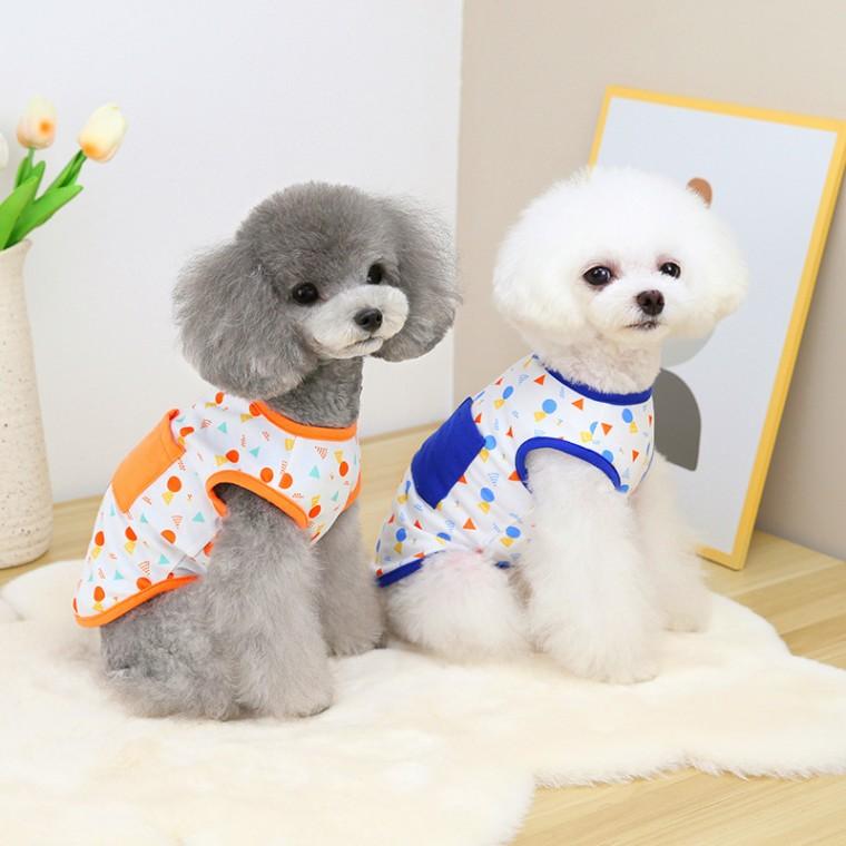 강아지옷 티셔츠 도형패턴 애견 원포켓 강아지 반려동물 용품