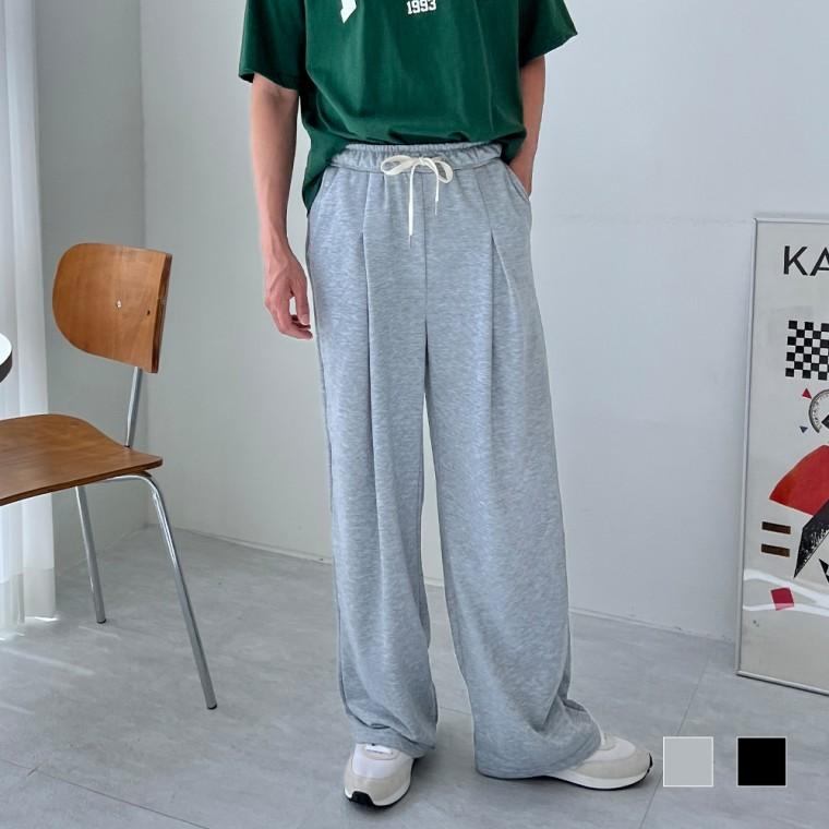 팬츠 더블 와이드 바틴 주름 남자 남성 바지 팬츠