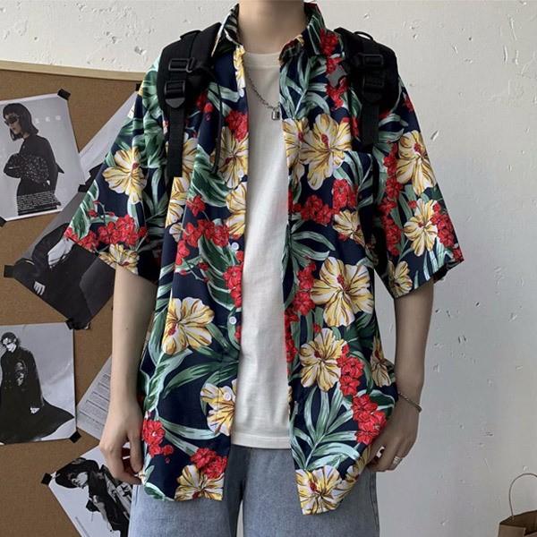5color 꽃무늬 하와이안 휴양지 바캉스 셔츠 남성 코디 상의