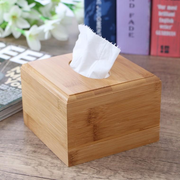 대나무 정사각 휴지케이스 냅킨 티슈케이스