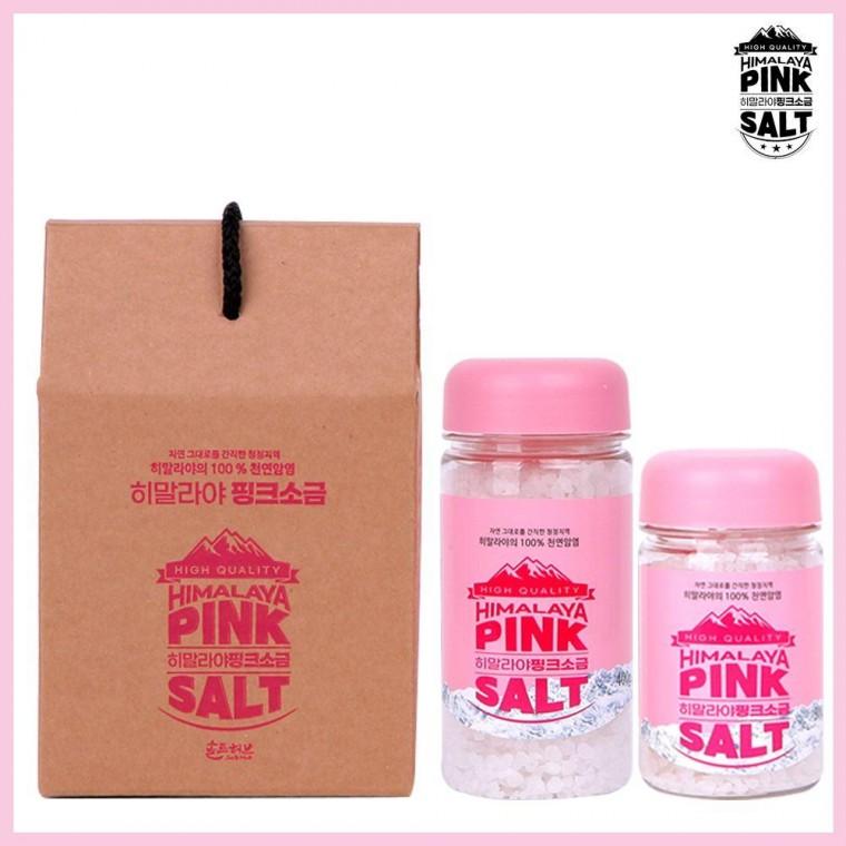 핑크솔트 소금답례품세트 15호 크리스탈300g+400g(굵은)