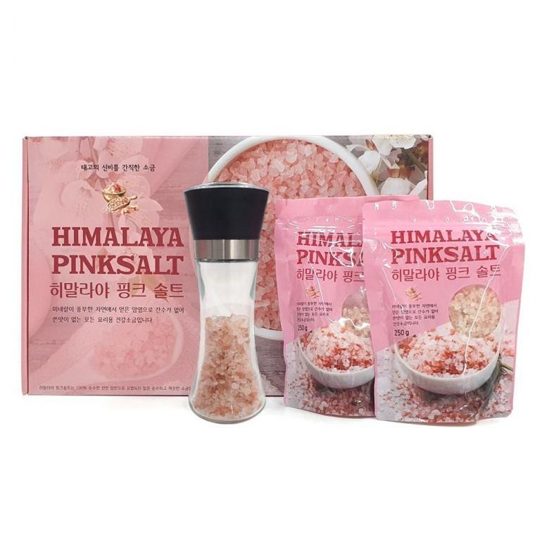 히말라야 핑크솔트 소금선물세트 250g x 2 그라인더 포함