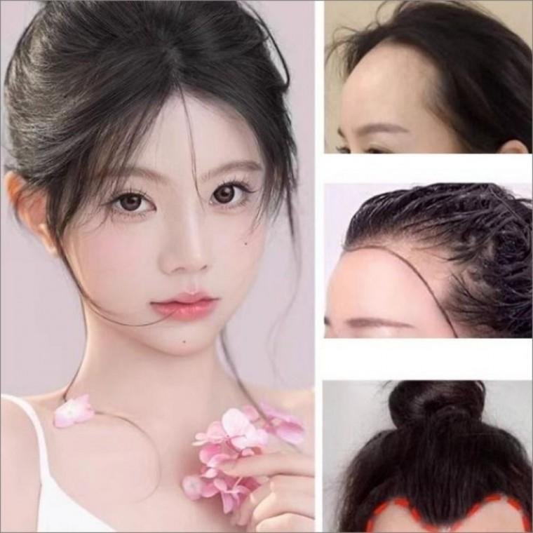 앞머리 부분가발 똑딱이 얇은 정수리 헤어피스 간편 탈부착