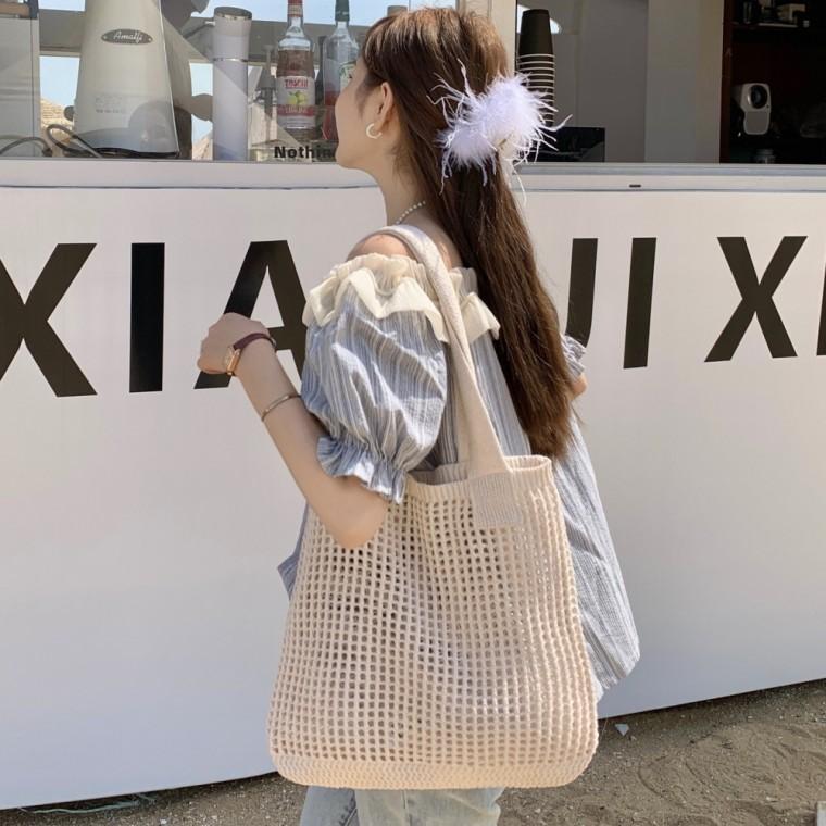네트 니트 쇼퍼백 스퀘어 가방 데일리백