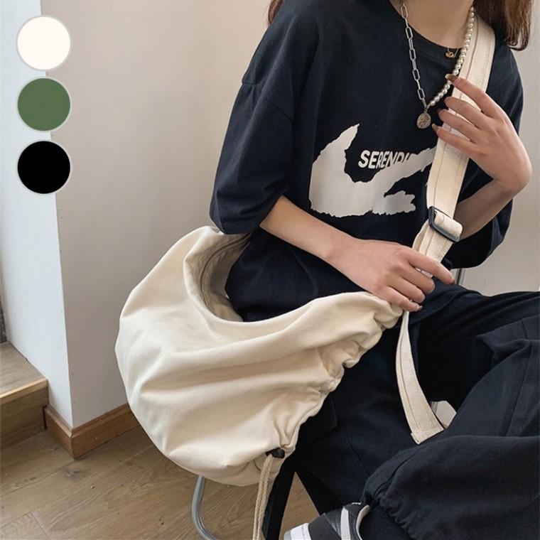 크로스 바디백 캔버스 스트링 가방 데일리백