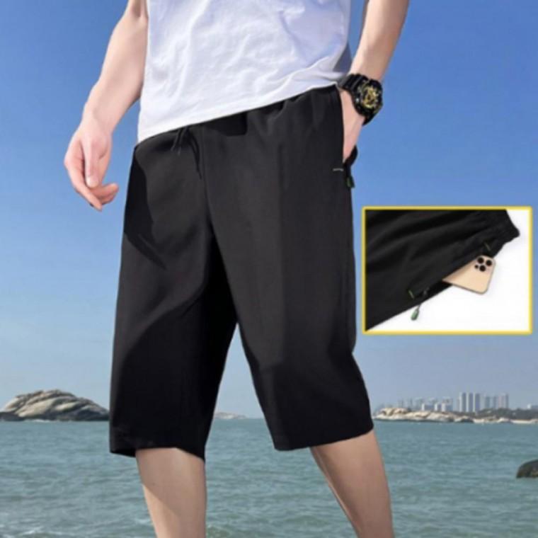 남자 여름바지 쿨링 5부 허리밴딩 아이스 반바지