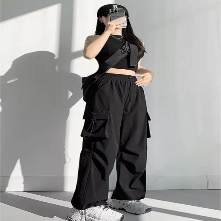 캐주얼 와이드팬츠 사이드포켓 스트링디자인 조거바지