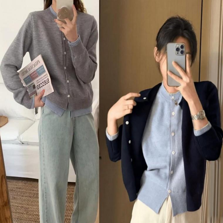 FA] 가디건 간절기 레이어드 더블