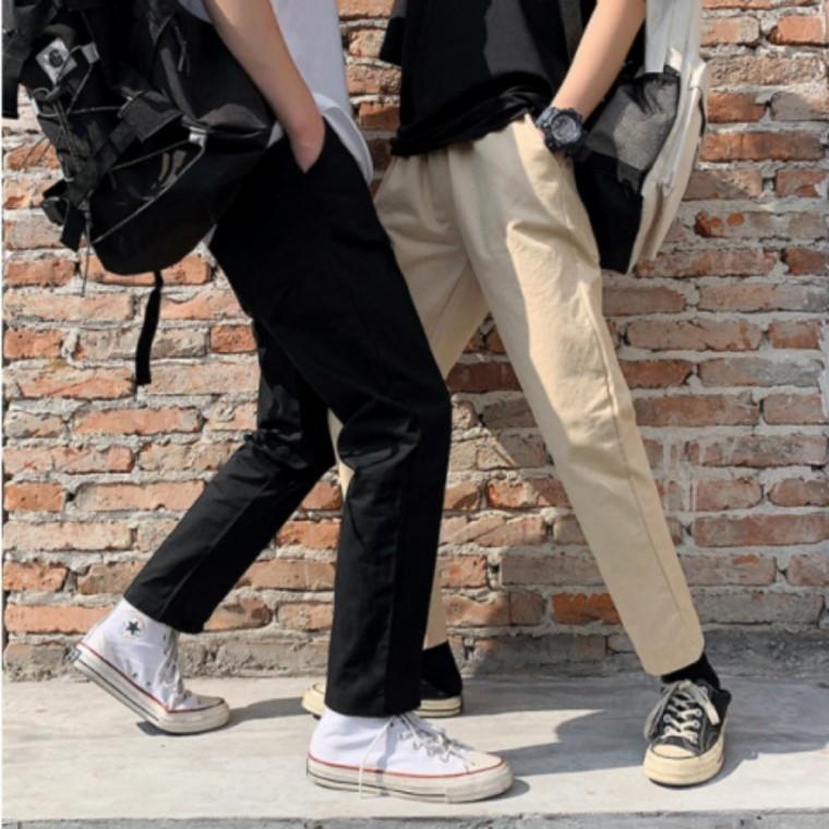 남성 사계절 데일리 캐주얼 밴딩 9부 롱팬츠 바지