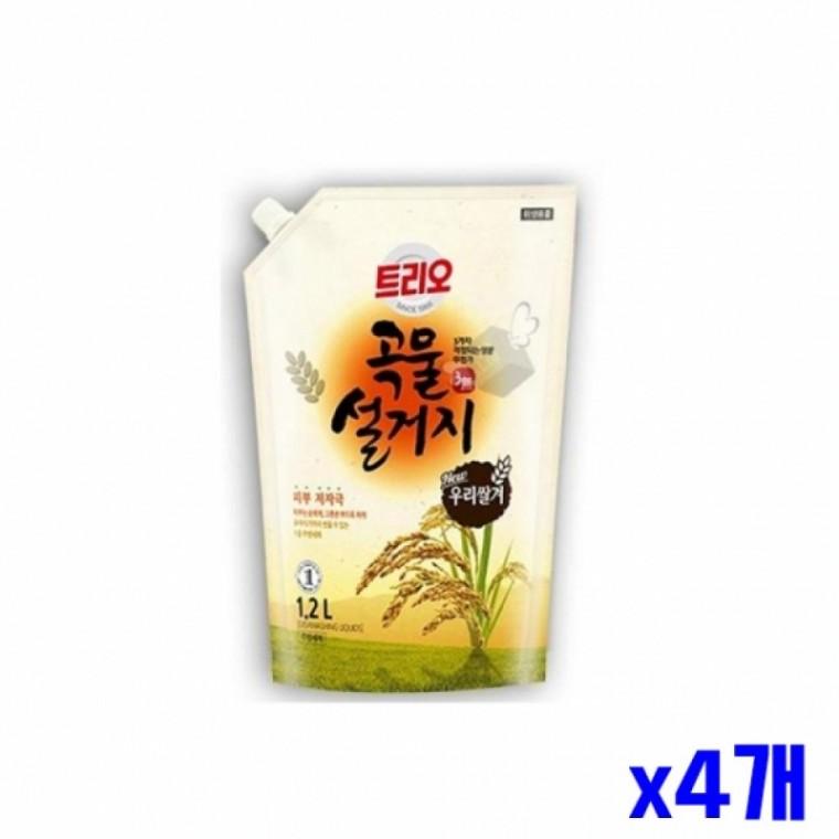 쌀겨 함유 주방세제 1200ml x4개묶음 설거지세제