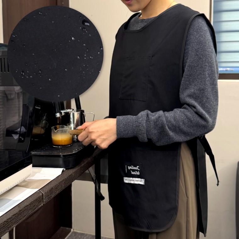 조끼형 짧은 앞치마 블랙