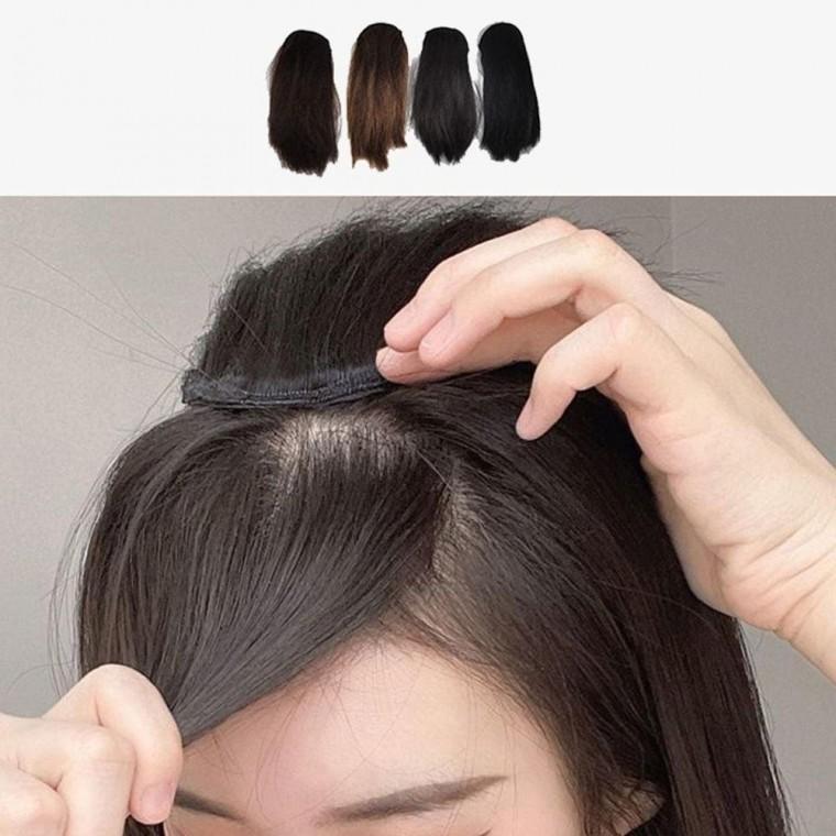 옆머리 웨이브 헤어피스 가발 20cm 여성 부분가발 정수리 패션 슬림