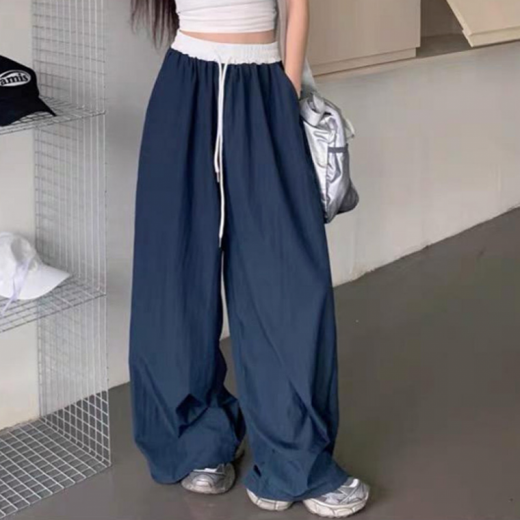 스트링 와이드 팬츠 코지 여성 밴딩 트레이닝 데일리 바지