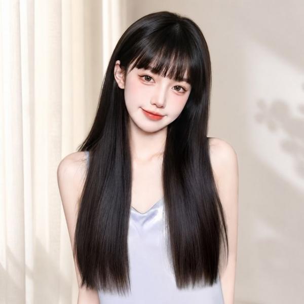시스루 앞머리 사이드뱅 긴머리 가발 SD-251140 여성가발 롱 헤어 피스