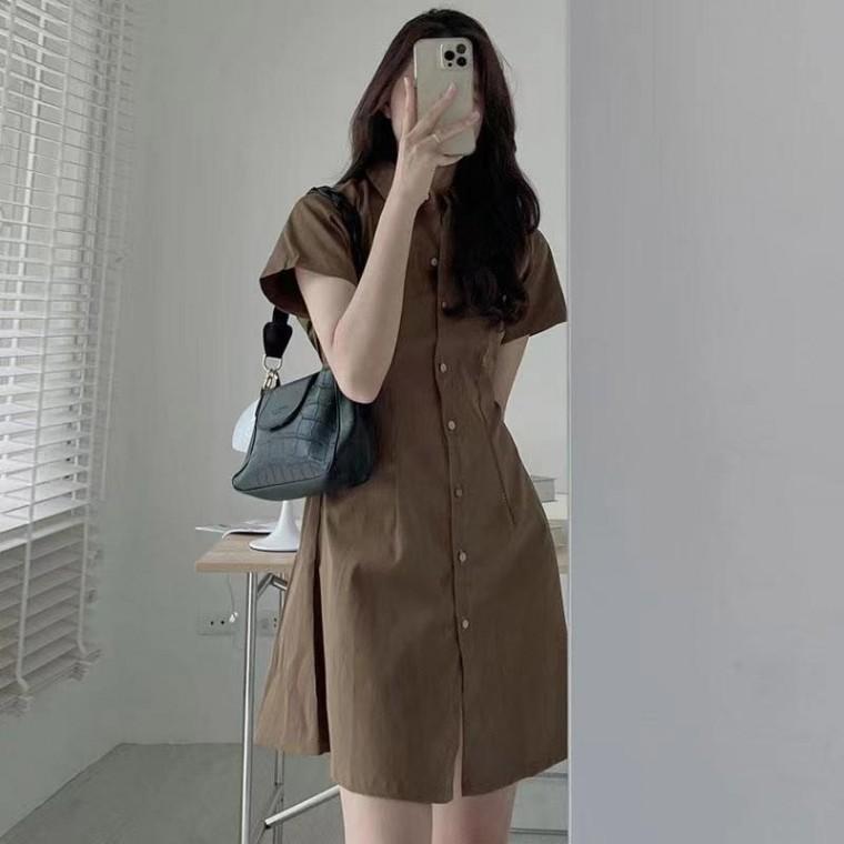 여름 여성 원피스 카라 슬림 셔츠스타일 반팔 출근룩