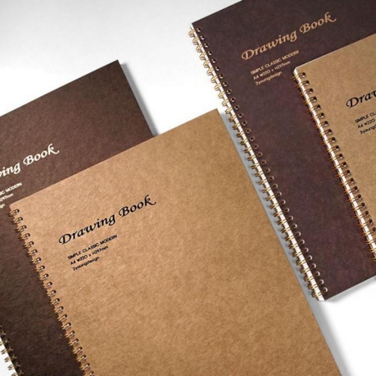 고급 스프링 드로잉북 무지 도화지노트 스케치북 캘리그라피