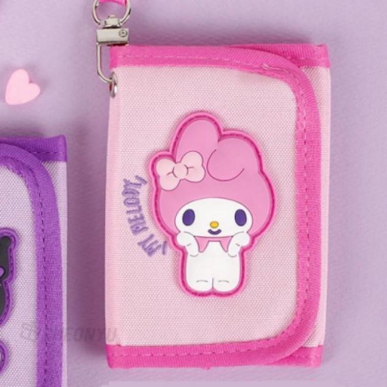 캐릭터 귀여운 3단 목걸이 지갑 어린이지갑 - 핑크
