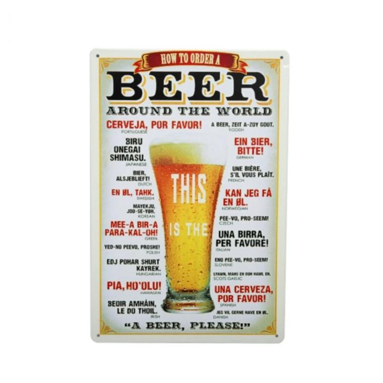 맥주 컵 빈티지 사인보드 벽데코 철제 포스터 벽장식 벽면걸이 레트로 인테리어 보드판