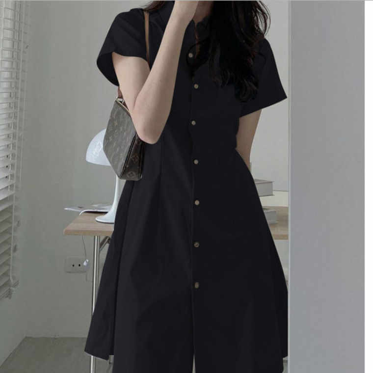 미니원피스 러블리 카라 원피스 데일리 버튼 반소매 드레스 사무실 정장 하객룩