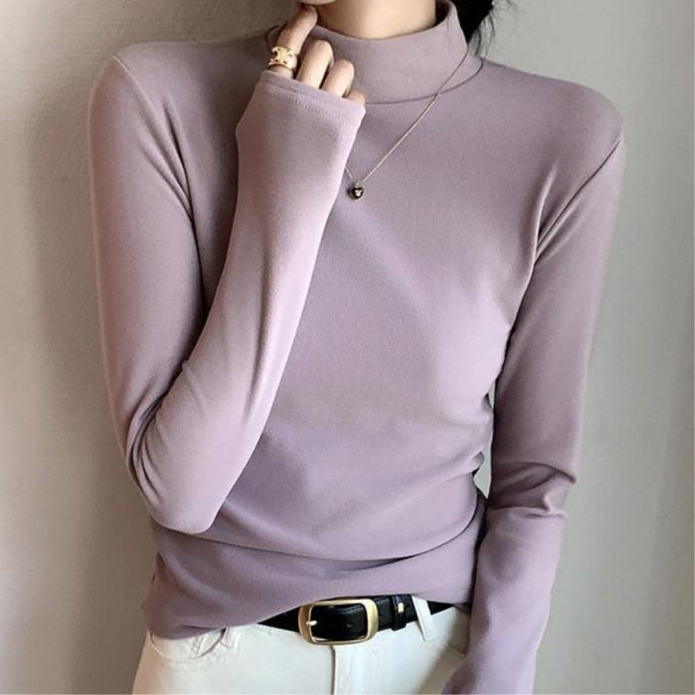 일상룩 여성 이너 세미정장 슬림핏 깔끔한 반폴라티 캠퍼스룩 스타일리시한