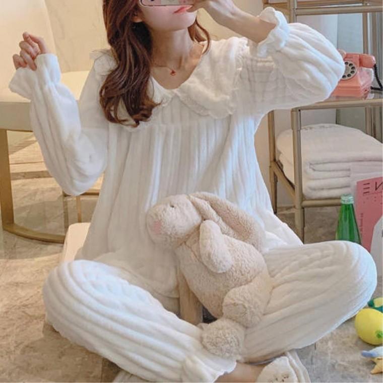 30대 겨울홈웨어 홈웨어룩 여성 감촉이좋은 홈웨어잠옷 수면잠옷 부드러운
