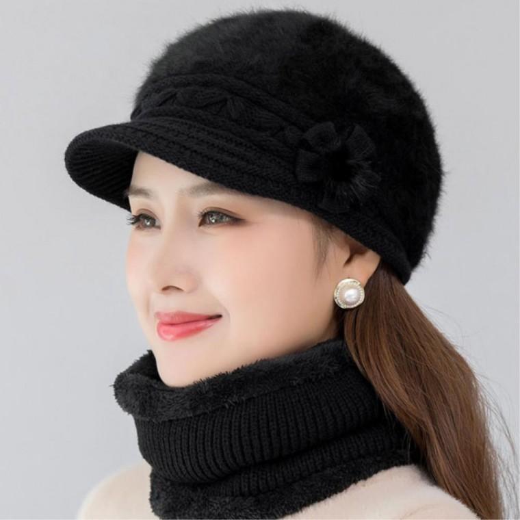 할머니모자선물 80세할머니 방한 기모 외출 니트모자 70대할머니모자 70대