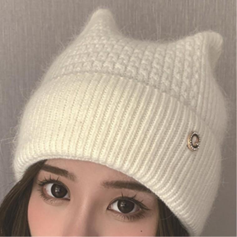겨울비니모자 레트로스타일 간지템 고양이귀 따뜻한모자 크리스마스선물