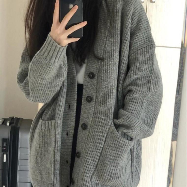 사무실 편안한코디 롱카디건 여성스러운스타일 오피스룩 니트 오버핏가디건
