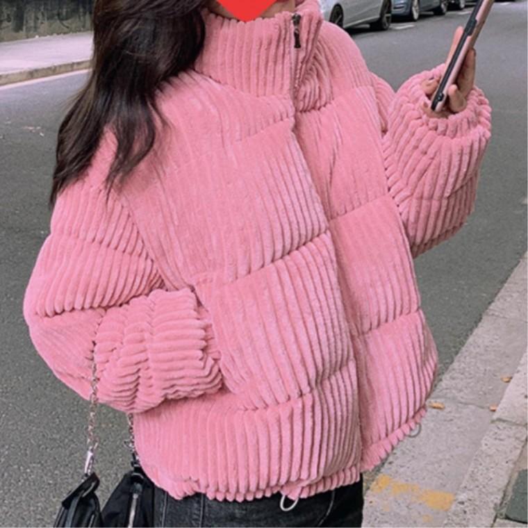 하이넥 환절기 편안하게입을수있는 박스핏 자켓 20대여성 골덴패딩 나들이
