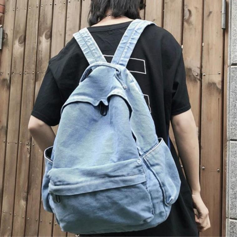 가벼운 캐쥬얼룩코디 데님백팩 빈티지가방 여행백 여성백팩 캐주얼정장가방