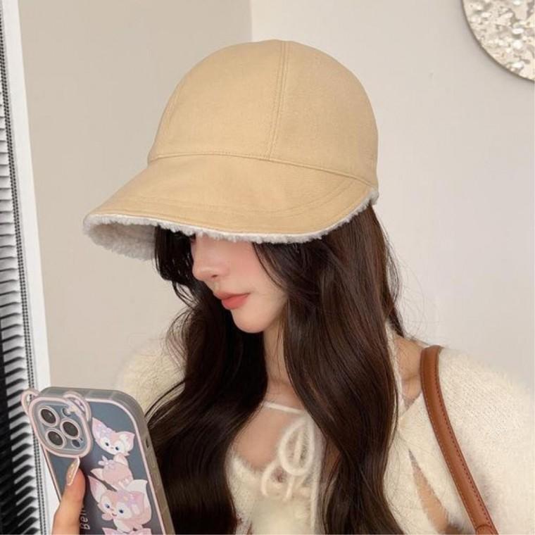 챙넓은 여성버킷햇 여자벙거지 버킷햇 기모 벙거지 일상패션 겨울보넷모자