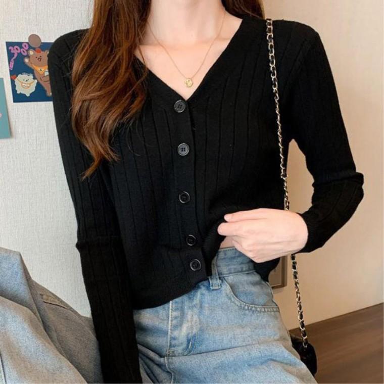 데일리코디 캐주얼 브이넥 얇은 데일리룩 여자가디건 세미크롭 이너가디건