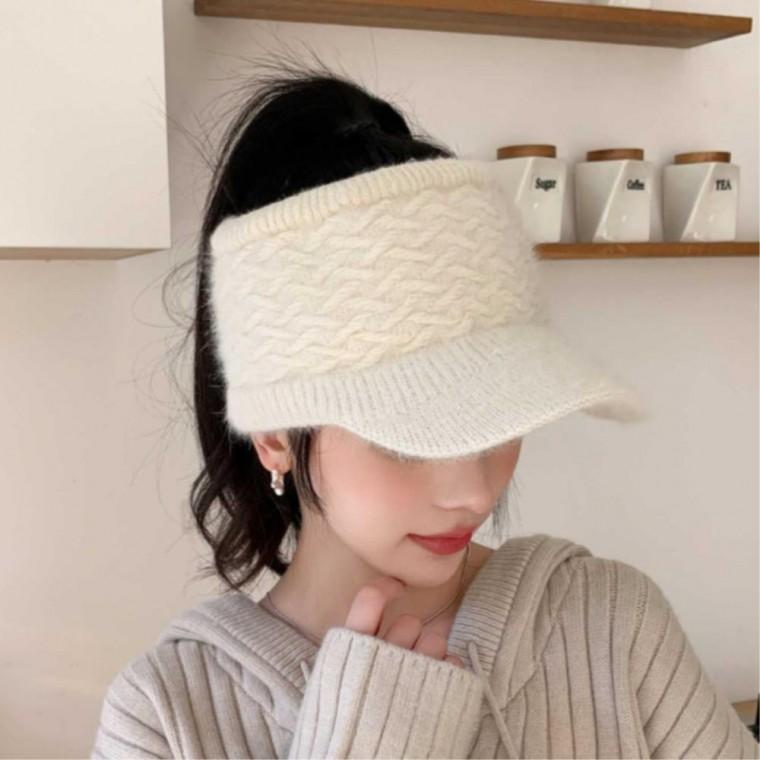 간편한운동 포니테일모자 니트 볼캡 겨울라운딩 스포츠캡 40대 40대여성
