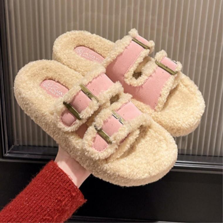 거실실내화 페이크퍼 여성용 털샌들 겨울사무실슬리퍼 겨울슬리퍼 실내