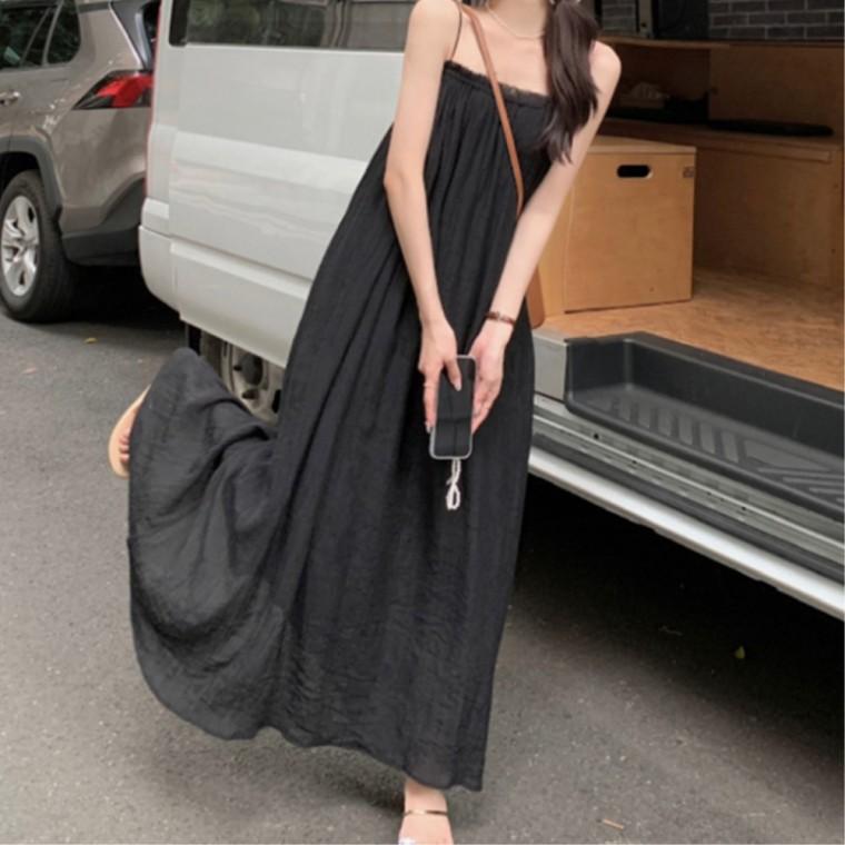 여름 여성스러운스타일 끈나시 뷔스티에원피스 여름나시원피스 파티룩