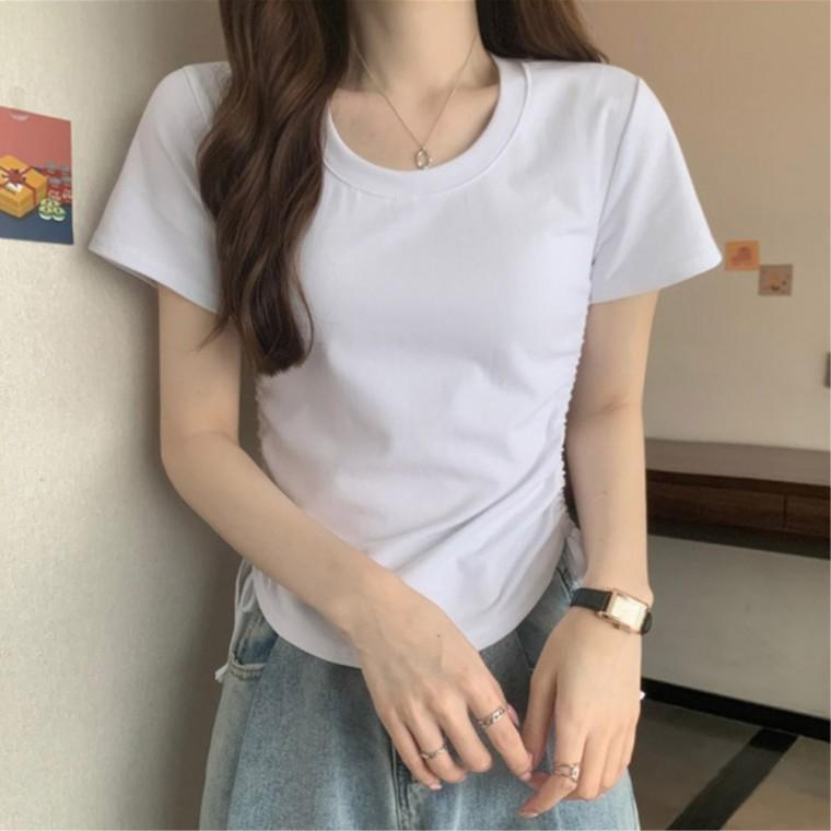 스커트 슬림핏 셔링반팔티 레이어드 트렌드세터 30대여성 여성캐주얼티셔츠