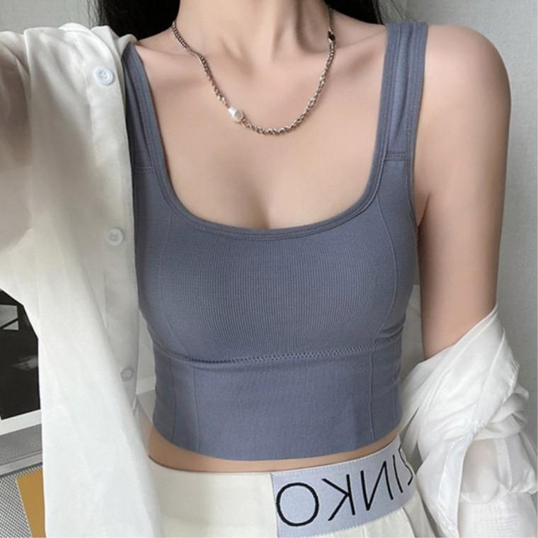 젊줌마 브라탑 일상코디룩 캡일체형 자체제작 운동 민소매탑 여름 20대여성