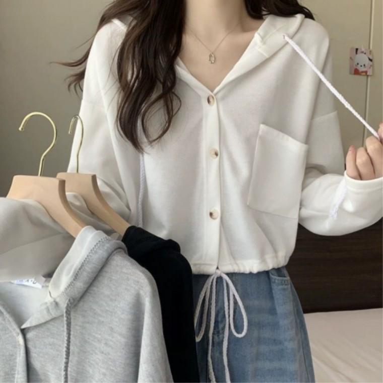 여자집업 여성 얇은 겉옷 여성재킷 바람막이 무지후드 야간산책 후드집업