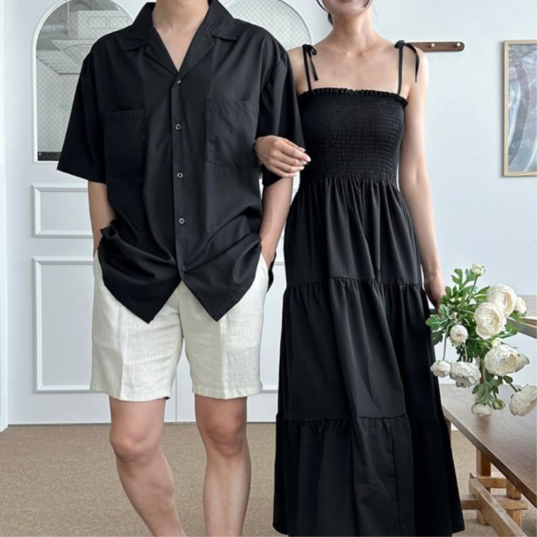 커플옷 바캉스커플룩 신혼여행 스냅샷 드레스 커플비치웨어 휴양지커플룩