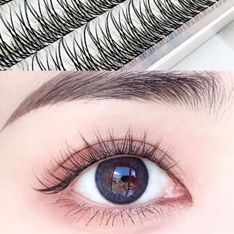 V형 깜빡속눈썹 아이래쉬 얇은 가닥 인조속눈썹 속눈썹연장 C컬 부분속눈썹