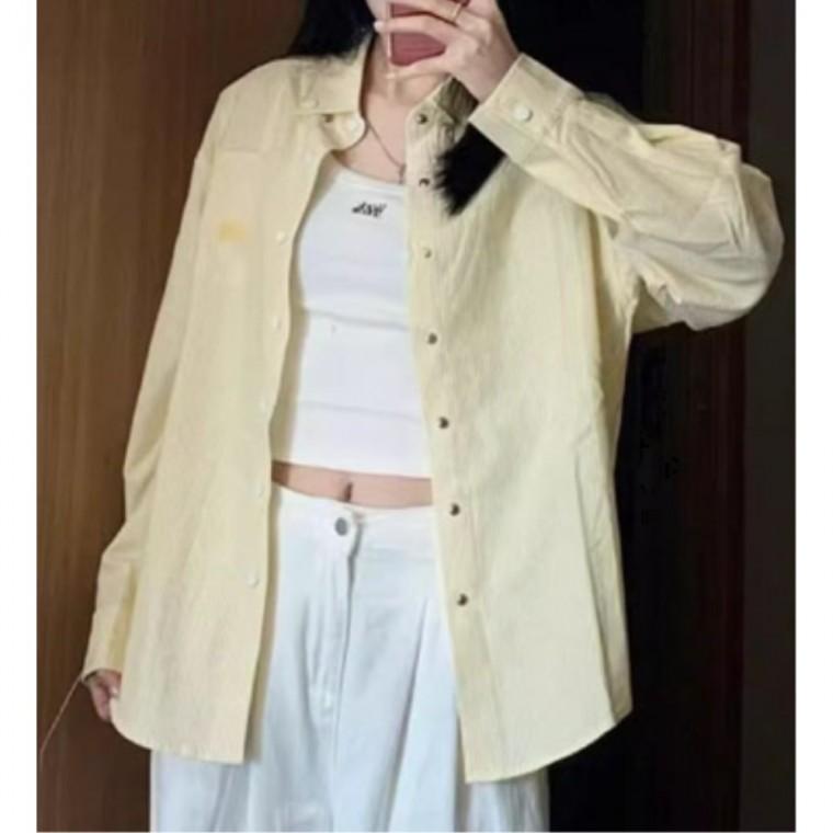 깔끔한 반팔티셔츠 남방 캐주얼룩코디 레이어드 스트라이프 커플티셔츠