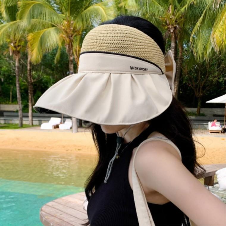 돌돌이 해외여행패션 와이드 여자모자코디 여행용 썬캡 캡모자 여성선캡
