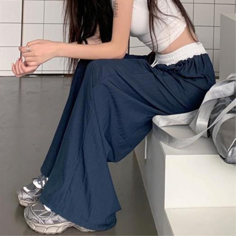 여름바지 스트링 와이드팬츠 루즈핏 밴딩와이드팬츠 캐주얼패션 편한