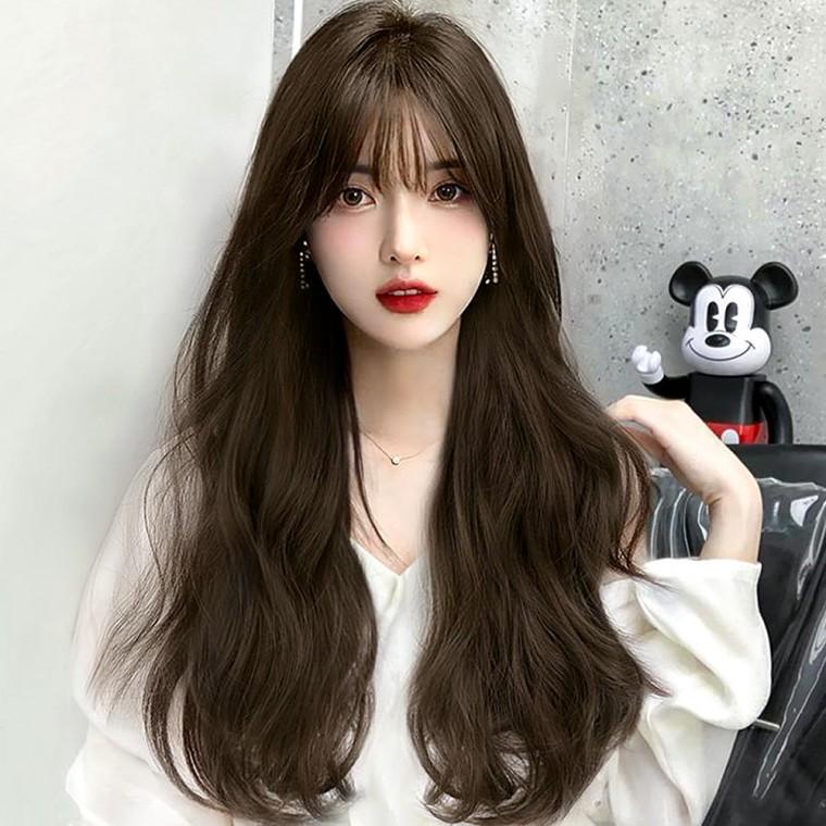 루즈 웨이브 긴머리 통가발(브라운)