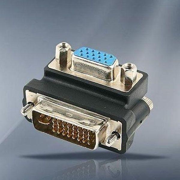 DVi 변환 젠더 VGA 15핀(F) DVI(M) 변환 젠더 꺾임형